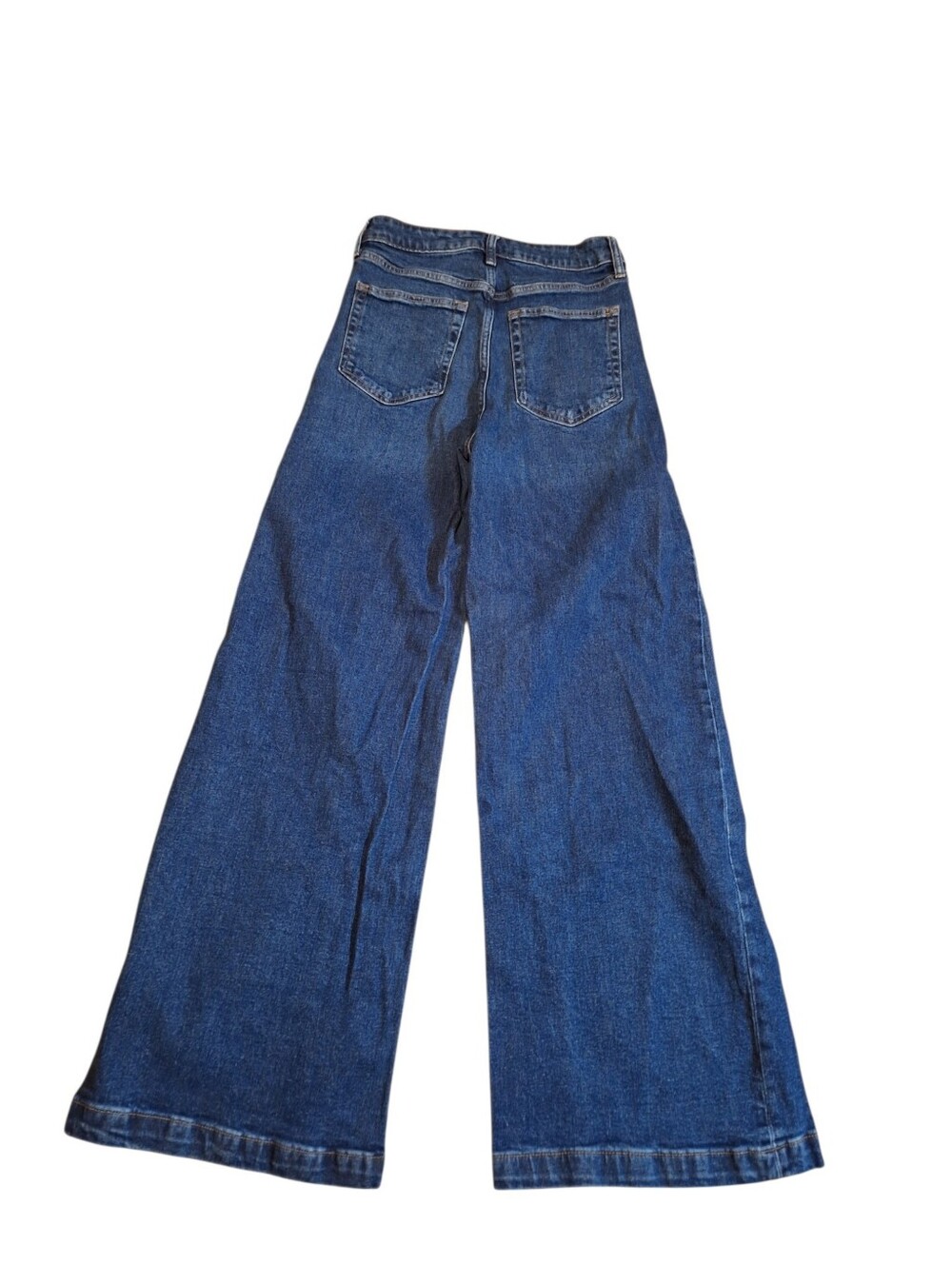 GAP Wide-Leg High-Rise Jeans — medium indigo Blue Denim Ladies 27 or 4R